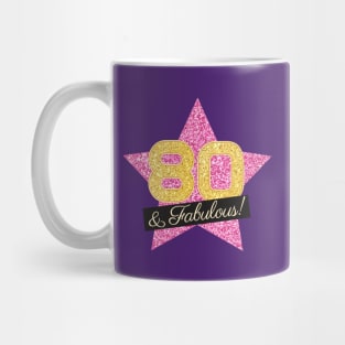 80th Birthday Gifts Women Fabulous - Pink Gold Mug